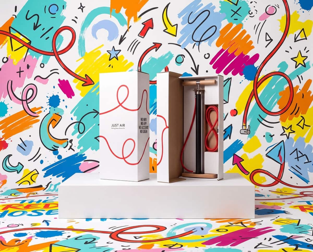 the-honest-box-perfect-fit-interior Geopende fietspompverpakking waarin het product exact aansluit op de beschikbare ruimte, zonder opvulmateriaal, lege compartimenten of kunstmatig vergroot verpakkingsvolume.